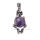 Charm Amethyst Skull Healing Gemstone Pendant Necklace